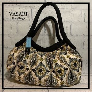 VASARI Hobo - Gray, Black, Yellow and Cream Print